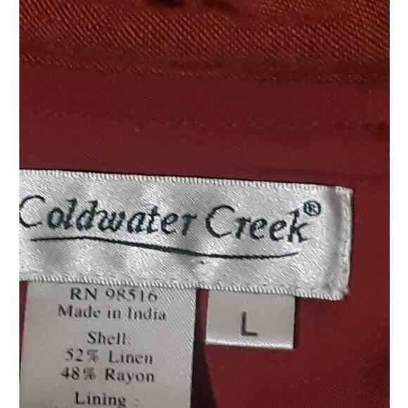 Coldwater Creek Womens Pastel Orange Linen Jacket Size Large Button Up Outerwear - Picture 6 of 9